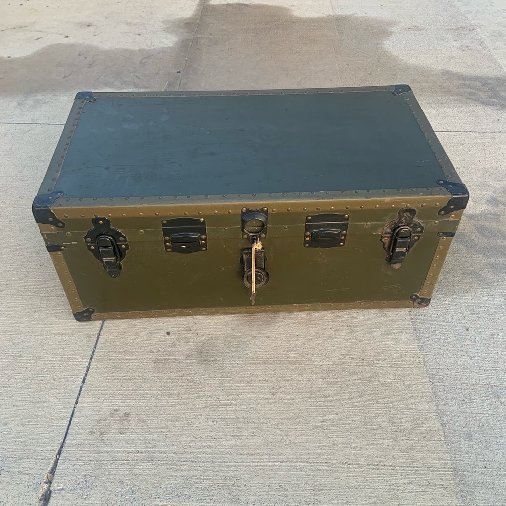 Vintage 1930’s Military Foot Locker with Tray